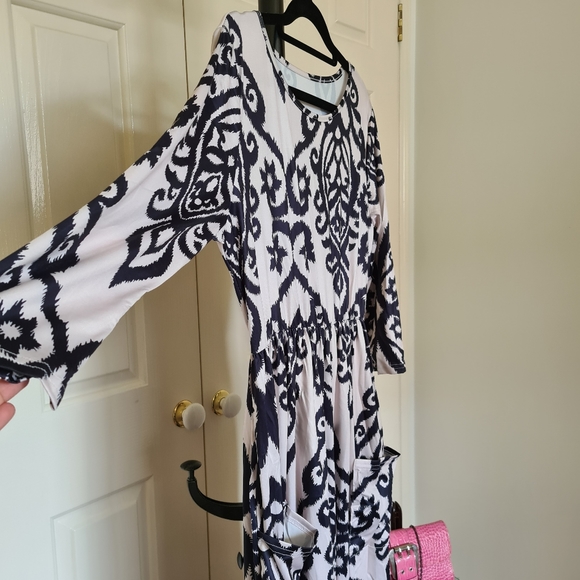 Egyptian Floral XL Pattern Formal Black Dress Code Bodycon Maxi Longdress Party - Picture 6 of 8